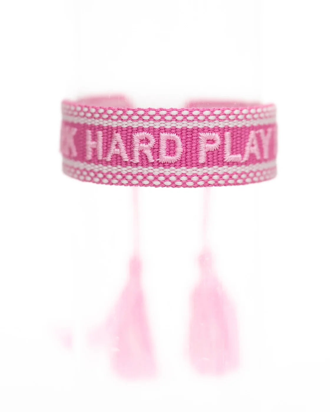 work hard play hard tassel bracelet